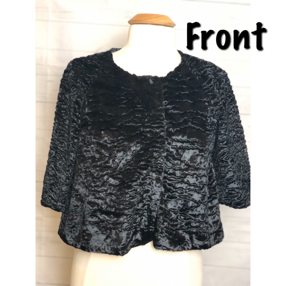 PELUSH NYC CARLOTTA BLACK JACKET SIZE MEDIUM